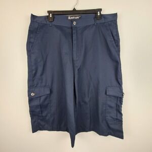 RED APE Cargo Shorts Mens Size 38 Navy Blue Casual Cotton Blend Lightweight‎